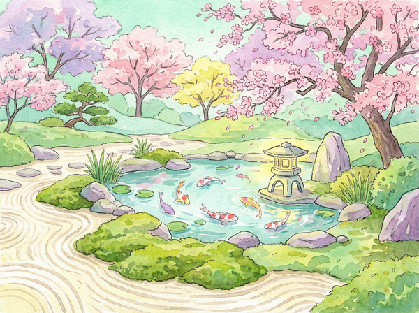 同人漫画 原神同人 庭院深深水彩插画